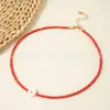 Joyería de Conchas Transfronteriza, Collar Colgante de Mariscos y Estrellas de Mar Estilo Vacaciones en la Costa, Elegante Collar de Cuentas de Arroz