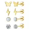 Aretes de Acero Inoxidable para Hélice de Oreja Nuevos Transfronterizos en Stock Amazon Conjunto Combinado de Pendientes de Gama Alta para Hombres y Mujeres