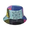 Nuevo Sombrero de Pescador con Costuras de Color Mixto Estampado de Anacardo Transfronterizo Europeo y Americano Amazon Sombrero de Sol Protección Solar Sombrero de Cuenca para Hombres y Mujeres Primavera y Verano