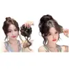 Peruca Coque Elegante para Dama, Elástico de Cabelo para Mulheres com Coroa Alta, Ferramenta de Penteado Coque Barba de Dragão, Novo Coque de Peruca Estilo Chinês