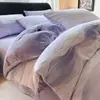 Novo Conjunto de Roupa de Cama de Lã de Leite Espessa de Inverno Conjunto de Quatro Peças Uso Doméstico Lençol de Cama de Fleece Coral com Veludo Extra Conjunto de Três Peças