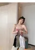 Seda de Hielo Pintura al Óleo Edición Larga Tirantes de Niña Cinta para el Pecho de Chica Caliente Almohadilla para el Pecho Taza Fija Espalda Hermosa Chaleco sin Tirantes Envolvente para el Pecho Verano para Mujer