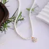 Colar de Pérolas Camélia Estilo Francês Feminino Estilo Perfumado Luxo Leve Design de Nicho Corrente para Clavícula Elegante de Alta Qualidade Versátil