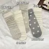 Meias Finas Versáteis de Bolinhas Estilo Ballet Outono e Inverno Meias de Cano Médio Estilo Doce Coreano Meias de Cano Médio Femininas