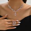 Conjunto de collar y pendientes de cristal rubí de alta gama, nuevo diseño original, regalo de San Valentín.
