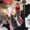 Bolsa individual con flores navideñas de Internet Celebrant, bolsa con flores de clavel y rosas, embalaje floral romántico.