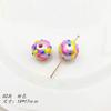 Bonitas cuentas redondas de imitación de acrílico pintadas a mano, hechas a mano, para collares y pulseras, accesorios de joyería.
