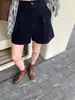 Hers Un Scoop Dulce 2025 Principios de Otoño Retro Simple Versátil para el Día a Día Shorts Casuales de Pana Adelgazantes para Mujer 66668