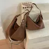 Bolsa Tote Textura Tricô Solto Retrô Estilo Coreano Feminina Outono Grande Capacidade Casual High-End Ombro Único Transversal
