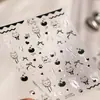 TENSOR Preto e Branco Minimalista Estilo Ins Gato Adesivos para Unhas Gato Cereja Bebida Gelada Adesivos para Unhas m-1297