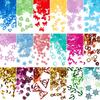 Lentejuelas de manicura transfronterizas, brillo láser mixto, hexágono, corazón, estrella de cinco puntas, luna, lazo, lentejuelas mixtas
