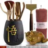 &Frete Grátis Cerimônia do Chá Seis Cavalheiros Combinação Conjunto Completo Acessórios para Conjunto de Chá Kung Fu Colher de Chá de Bambu Pinças Pinças Madeira Maciça