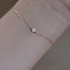 Celebridade on-line ao vivo fornecimento S925 prata esterlina banhado a ouro 14K pulseira minimalista slim single zircon ultra-fina pulseira para as mulheres