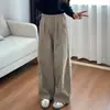 7502 Pantalones de Maternidad de Otoño Nuevos, Pantalones de Pierna Ancha con Cordón No Ajustado, Pantalones Casuales Rectos Sueltos para Uso al Aire Libre
