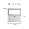 Móvel de TV vintage em aço inoxidável para apartamentos pequenos, armazenamento integrado para a sala de estar, cômoda estilo ins, aparador modular USM vintage