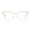Gafas Metálicas Anti-Luz Azul de Moda para Celebridades de Internet, Ojo de Gato con Pedrería, Sin Graduación, Se Pueden Adaptar con Lentes Graduados, Aspecto Natural, Montura Grande, Efecto Adelgazante, Protección Ocular