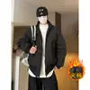 Traje de Vuelo para Exteriores Transfronterizo Chaqueta de Algodón para Hombre Otoño Invierno Marca Simple Americana Moderna Ropa Exterior Deportiva Holgada Casual de Color Sólido