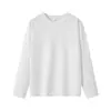 Camiseta de Manga Larga de Algodón Puro de Peso Pesado Estilo Americano 300g, Top de Color Sólido para Pareja, Camiseta Base Lisa Casual, Camiseta Unisex Blanca Pura