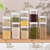 Frascos Sellados para Granos Caja de Almacenamiento para Cocina Tapa abatible Transparente Frasco para Café a Prueba de Humedad para Refrigerador Frasco de Almacenamiento para Productos Secos Venta al por Mayor
