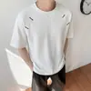Camiseta de verano blanca CL de marca de moda para hombre, estilo dos piezas falso, manga corta, bordada, ean2026fit, casual, para estudiantes