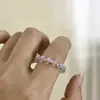 Anel de Cristal Ondulado Transparente Multicamadas Vintage Estilo Francês, Anel Aberto Ajustável, Anel Exquisito para Dedo Indicador para Mulheres