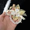 Corsage de Dama de Honor Color Champagne Corsage de Hermandad Estilo Coreano de Alta Gama Pulsera de Boda para Novia Pulsera de Perlas