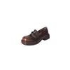 Sapatos Femininos Flow de Couro Genuíno Slip-on Preguiçoso Boca Profunda Camada Única Sapatos para Usar nas Quatro Estações Estilo Vintage para o Trabalho Sapatos Lefu