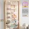 Estante de Almacenamiento sin Taladro Detrás de la Puerta, Cesta Colgante de Tubo Redondo, Estante de Almacenamiento de Múltiples Niveles Montado en la Pared, Organizador Multifuncional para Baño, Estante para Colgar en la Puerta