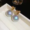 Pendientes de Perla con Forma de Corazón y Patrón de Aguja Plateada, Exquisitos y Elegantes, Modernos y con Estilo, Pendientes de Lujo Ligero de Alta Gama para Mujer