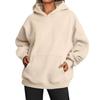 Suéter con capucha de forro polar para otoño e invierno de Amazon para mujer, de color sólido, manga larga, holgado, tipo sudadera