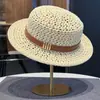 Chapéu de Palha com Renda Feminino Verão Novo Palha Vazado Chapéu Protetor Solar Fita de Laço Beira-Mar Proteção Solar Chapéu Protetor