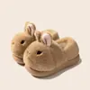 Zapatillas de Algodón con Bola de Leche y Conejito para Mujer Lindas de Invierno para Uso en Casa Estudiante Interior Suela Suave Felpa Calientes