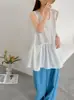 Chaleco Naranja Zhide Estilo Coreano Morado Sin Mangas Cuello Redondo Color Sólido Playa Lino 37019 Chaleco Mujer Verano Ropa de Abrigo