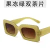 Novos Óculos de Sol da Moda Tendência para Mulheres, Óculos de Sol Transfronteiriços Retrô com Armação Pequena Quadrada, Óculos Hip-Hop Personalizados em Cores Doces