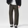 Calça masculina de veludo cotelê, estilo primavera e outono, vestuário masculino retrô americano de alta qualidade, calça casual masculina elegante e sofisticada