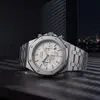 Em Estoque Atacado Luxo Real Aço Pulseira Calendário Relógio de Quartzo Estilo Carvalho Octogonal Três Olhos À Prova D'água Relógio Masculino