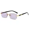 Gafas de Sol Cuadradas Sin Marco de Metal de Nuevo Estilo para Hombres, Gafas de Alta Gama, Modernas y a la Moda, Más Vendidas en Europa y América