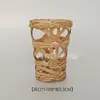 Artesanato de Palha Tampa de Vidro para Copo Tecida à Mão Suporte para Ovo Vaso Tampa Protetora para Pote de Vidro Rattan Corda de Papel Tampa para Copo