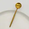 Colher de Chá Portuguesa de Aço Inoxidável, Colher de Café Banhada a Ouro, Colher de Mexer, Colher de Sobremesa de Aparência Sofisticada, Colher Multiuso para Casa Restaurante
