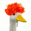 Peluca especial para mascotas transfronteriza ganso grande cabello rizado corto cabeza explosiva linda divertida actuación festival accesorios para la cabeza al por mayor