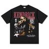 Camiseta de manga curta com estampa de hip-hop kung fu retrô americana transfronteiriça, blusa de moletom com capuz e gola redonda da moda de rua