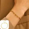 Pulseras de Acero Inoxidable Transfronterizas Europeas y Americanas para Mujer, Pulseras de Bolas Redondas para Hombre, Colgantes de Cruz, Joyería de Cerezas