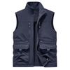 Chaqueta casual reversible para hombre con forro polar, sin mangas, holgada, con múltiples bolsillos, ropa de trabajo, chaleco para fotografía, top de reportero