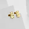 Brincos Mini Fofos de Desenho Animado de Animais Casuais e Fashion para Meninas, Joia de Orelha Personalizada Versátil em Aço Inoxidável