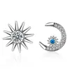 Brincos de Estrela e Lua Brincos Elegantes Assimétricos Elegante Coreia do Sul Personalidade Celebridade da Internet Brincos de Diamante Coreano e6395