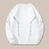 Camiseta de Manga Larga para Hombre Otoño e Invierno Ins Marca de Moda Holgada Engrosada Casual Camiseta Base Sudadera con Cuello Redondo Estampada Estudiantes Jóvenes