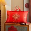 Bolsa de Empaque para Funda de Cojín de Boda Bolsa de Almacenamiento para Cojines y Colchas Roja Portátil Bordado de Dote Bolsa de Regalo de Cuatro Piezas