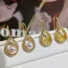Acessórios de Pérola DIY Cobre Dourado 18K Gancho de Orelha de Cobre Espesso Banhado a Ouro Brincos Semi-acabados Atacado