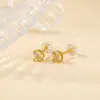Yuebao Joias Citrino Natural Prata Esterlina S925 Brincos de Ametista Acessórios de Piercing de Orelha de Alta Qualidade Venda Quente Atacado