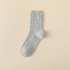 Amazon Exportación Transfronteriza Calcetines de Invierno Calcetines de Media Caña para Mujer Calcetines de Algodón con Estampado de Diamantes de Color Puro Calcetines Gruesos Cálidos de Lana de Conejo